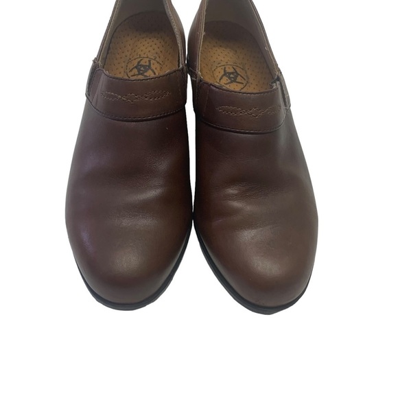 Ariat Women’s Brown Leather Slip On Clog Size 7.5 - Picture 1 of 11